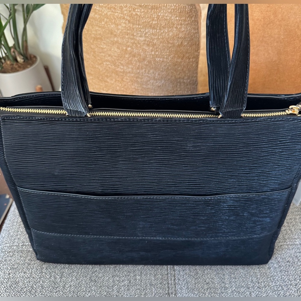 Jessica Moore Black Textured Travel Tote Bag NWT - Picture 4 of 15